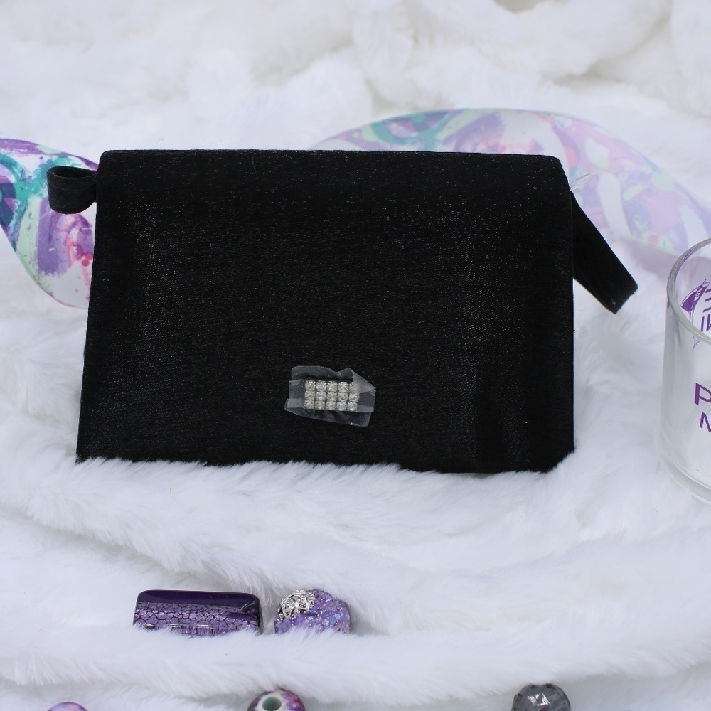 SMALL Black purse satin